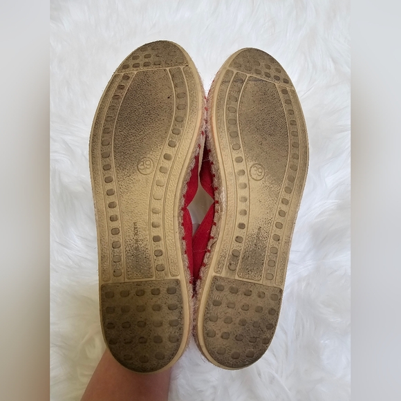 FUN VERBENAS Made In Spain, Suede Carmen Flat Espadrilles, Red - Picture 7 of 14